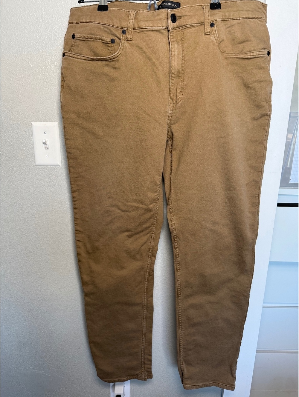 Banana Republic Men's Khaki Cotton Blend Pants Size 36x32